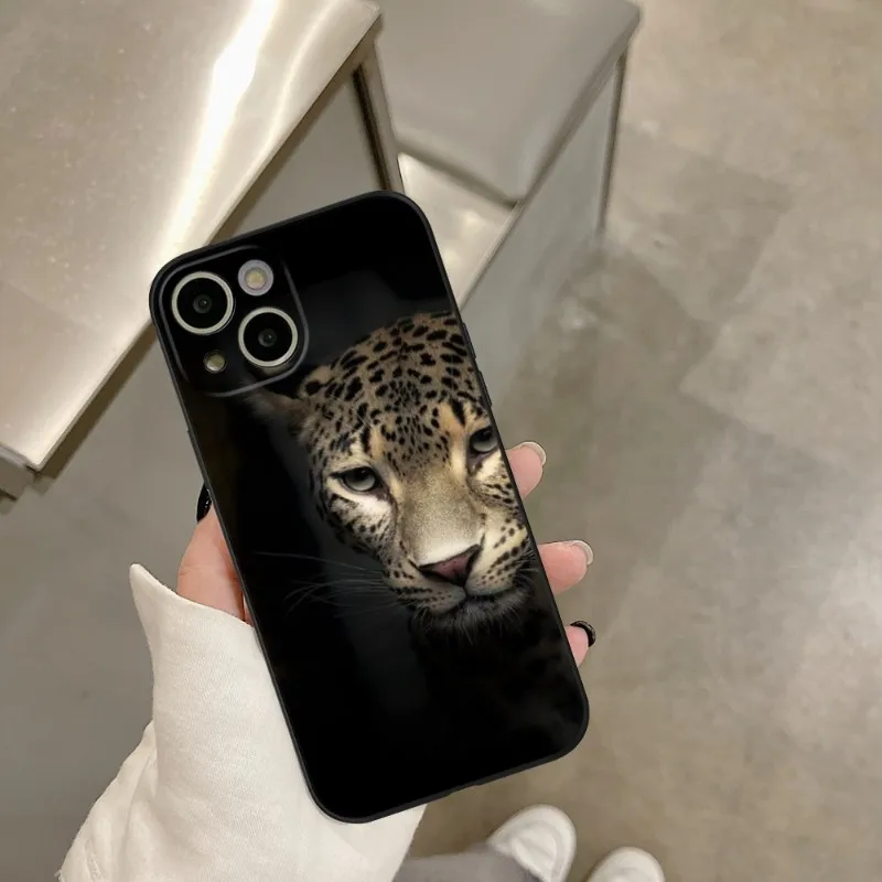 cool leopard Animal Phone Case FOR IPhone 14 13 11 12 Pro 8 7 Plus X 13 Pro MAX XR XS MINI Black Covers