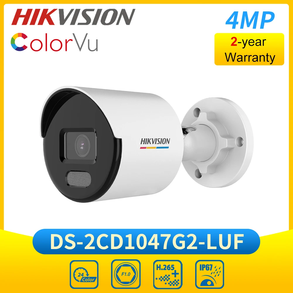 

Камера видеонаблюдения Hik DS-2CD1047G2-LUF 4 МП с обнаружением человека, цветная Защитная камера, камера видеонаблюдения со встроенным микрофоном H.265 +