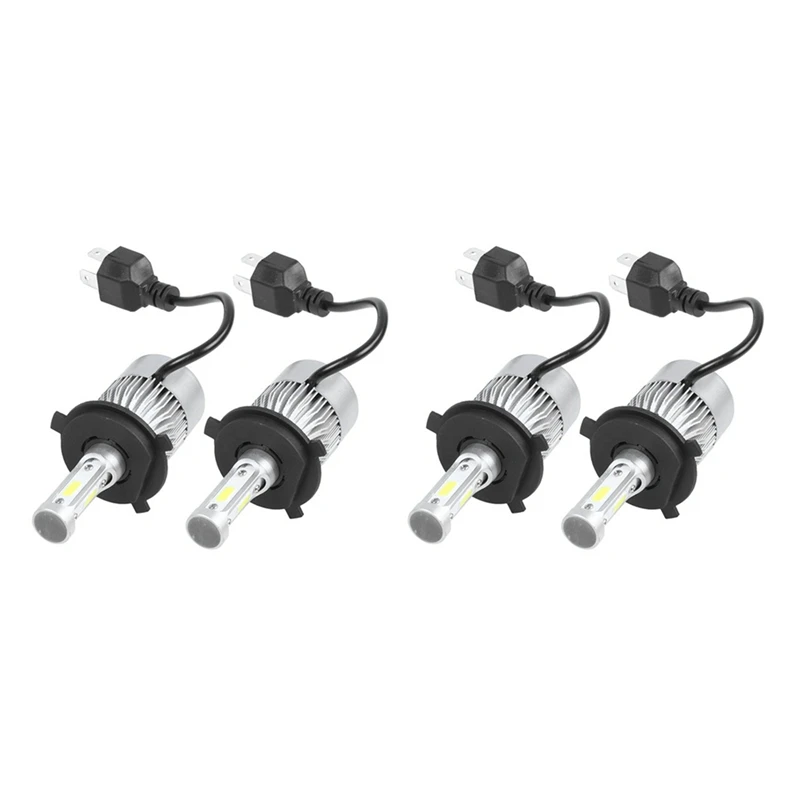 2 пары S2 H4 72W 8000LM светодиодные фары автомобиля дальнего/ближнего света авто лампы