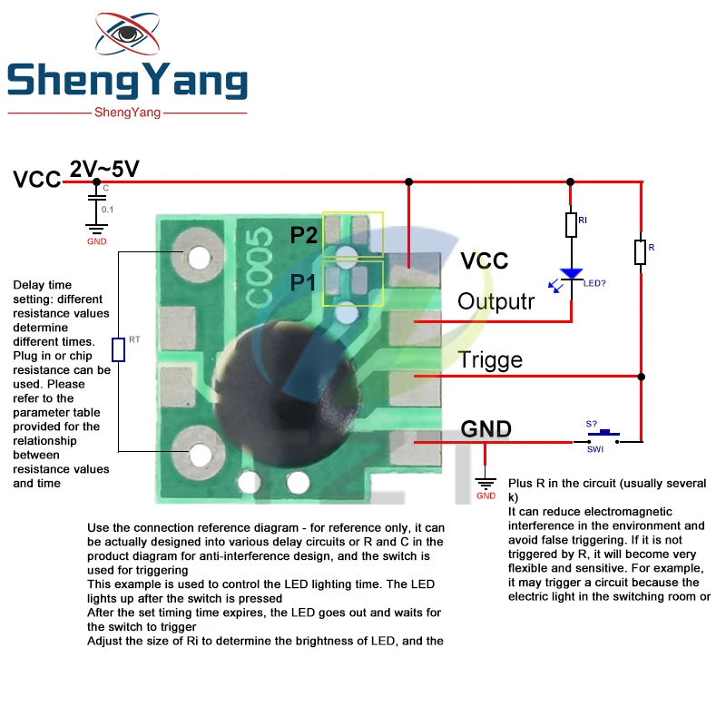 ShengYang, 10 шт., многофункциональные устройства, модуль синхронизации микросхемы, таймер IC, синхронизация 2 с-1000 ч