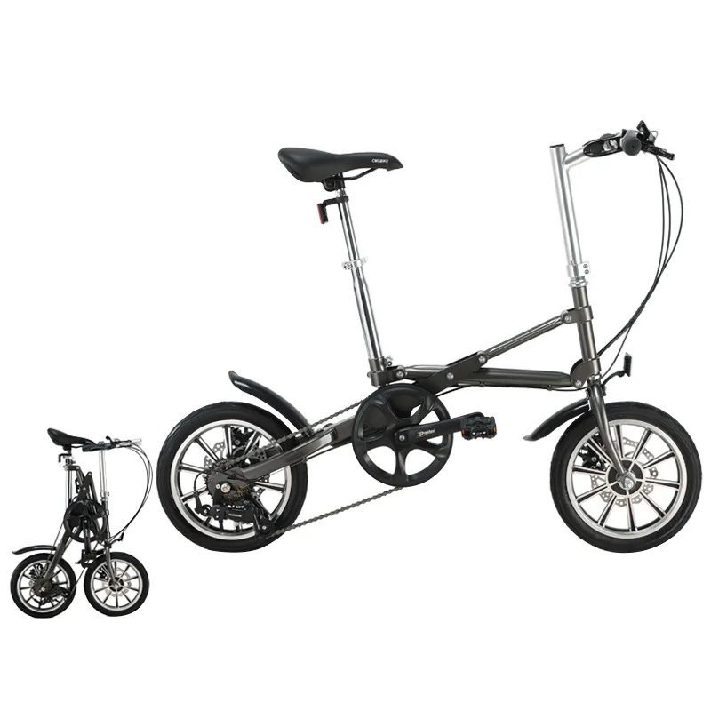 14-дюймовый ультралегкий портативный складной велосипед с переменной скоростью