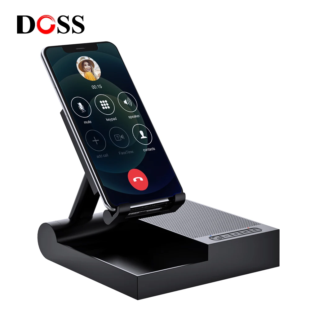 DOSS FreeTalk USB Speakerphone Wireless Bluetooth Speaker Voice Pickup Phone Stand Noise Reduction Conference Portable Speaker