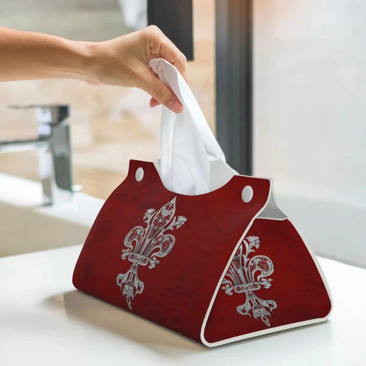 Индивидуальная Серебряная филигранная коробка для бумажных салфеток