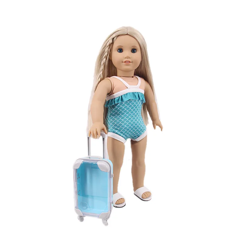 18inch Doll Mini Luggage Box Doll Accessories Suitcase Transparent Suitcase Lalafanfan For 18 inch Girl's/Paola Reina Dolls Toy images - 6