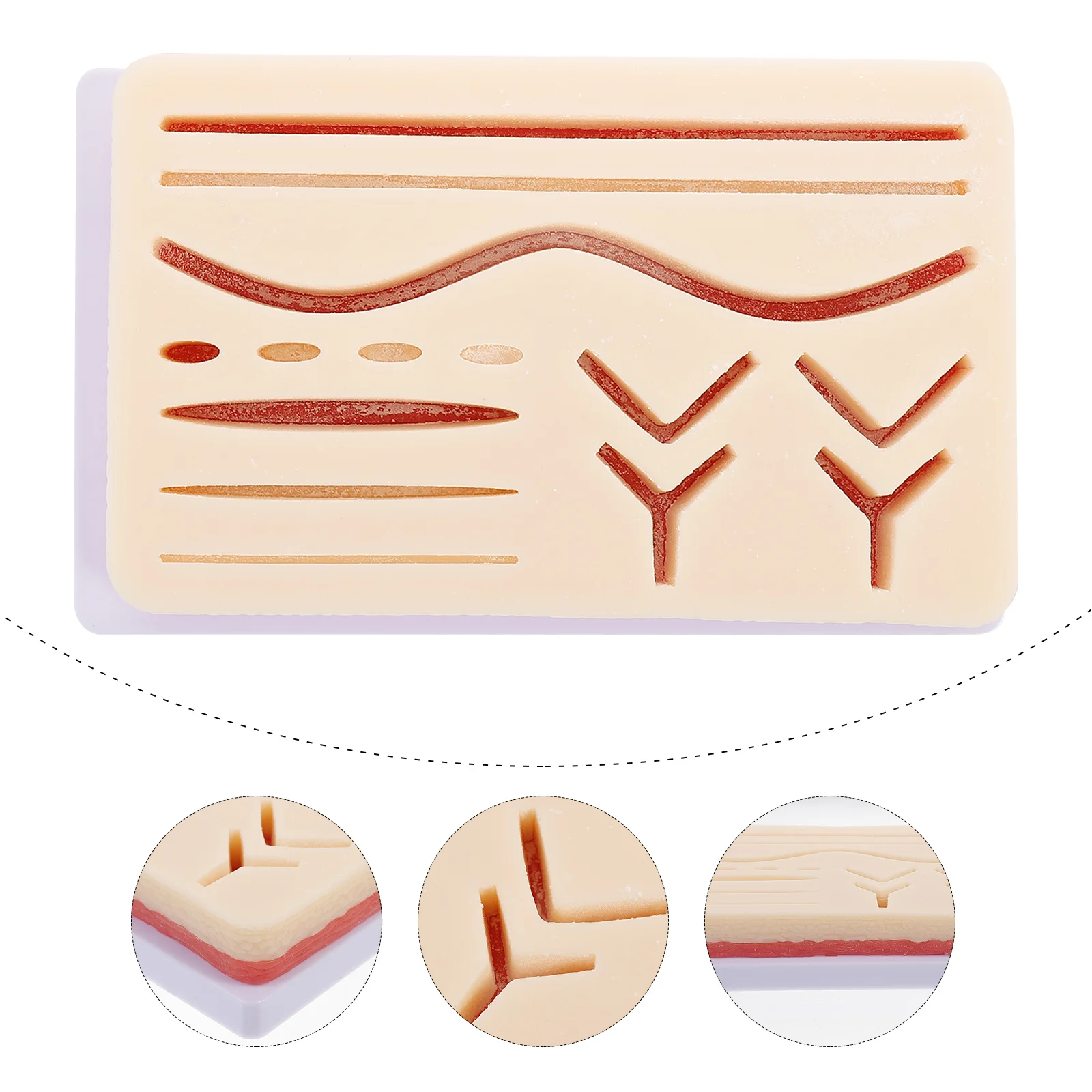 

Silicone Suture Training Pad Student Silicone Human Skin Suturing Practice Pad