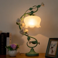 creative american idyllic decoration table lamp princess wedding bedroom warm bedside lamp art rose flower