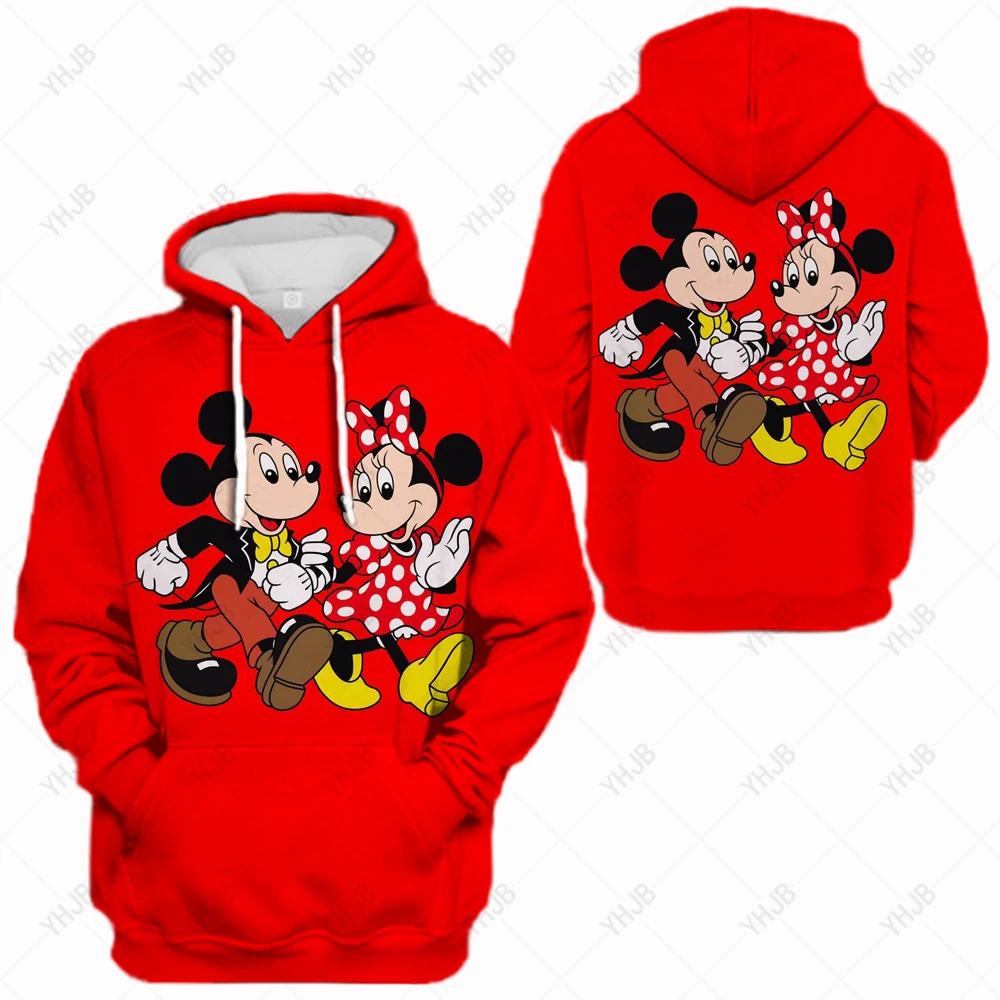 

Disney Anime Oversize Mickey Mouse Hooded Sweatshirt Women Men Autumn Winter Thick Warm 90s Aesthetic Hoodie Streetwear