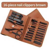 1216 piece set of folding stainless steel nail trimmer nail fungus barb ear spoon eyebrow pencil