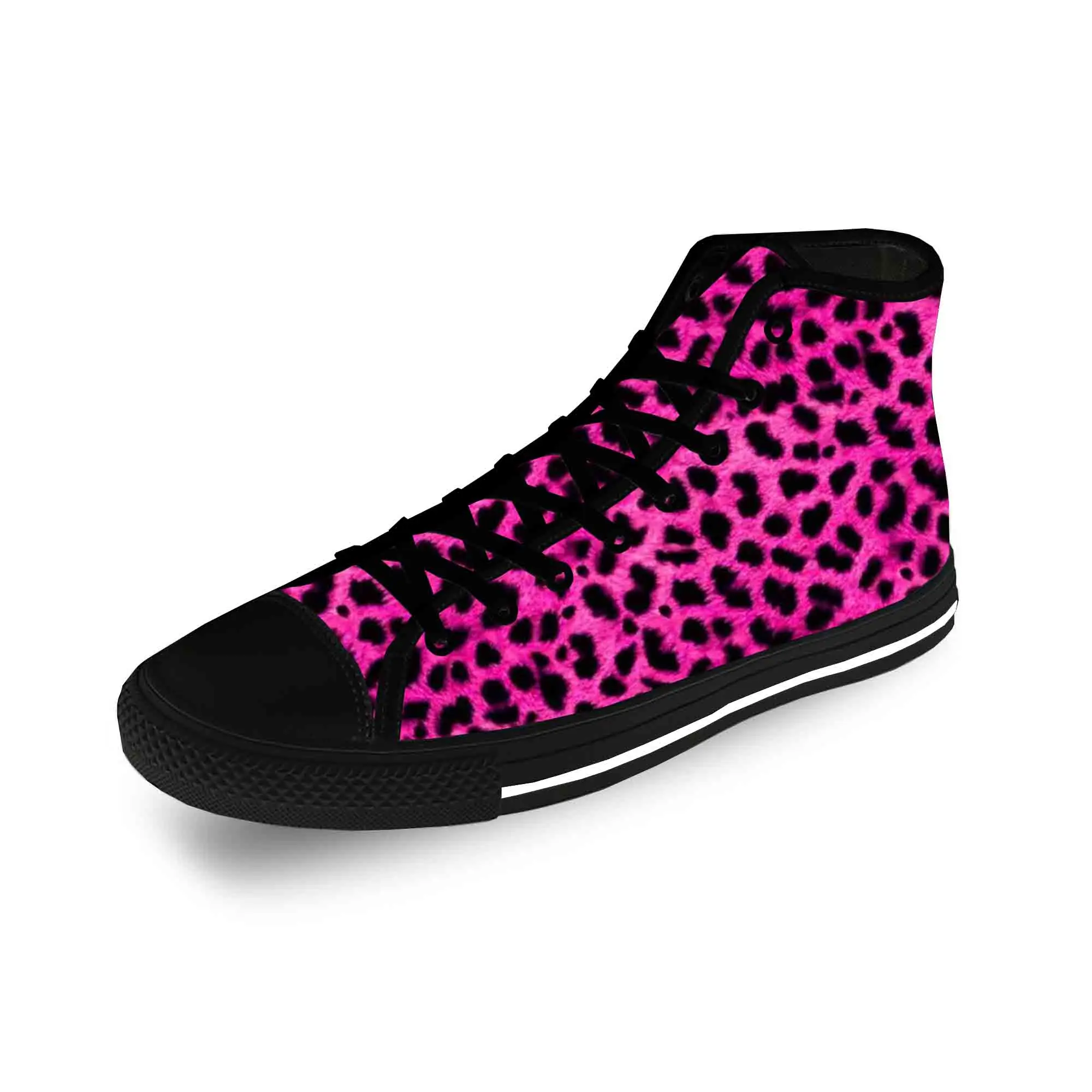 

Leopard Pattern Lightweight Cloth 3D Print Funny Fashion High Top Canvas Shoes Mens Womens Teenager Casual Breathable Sneakers