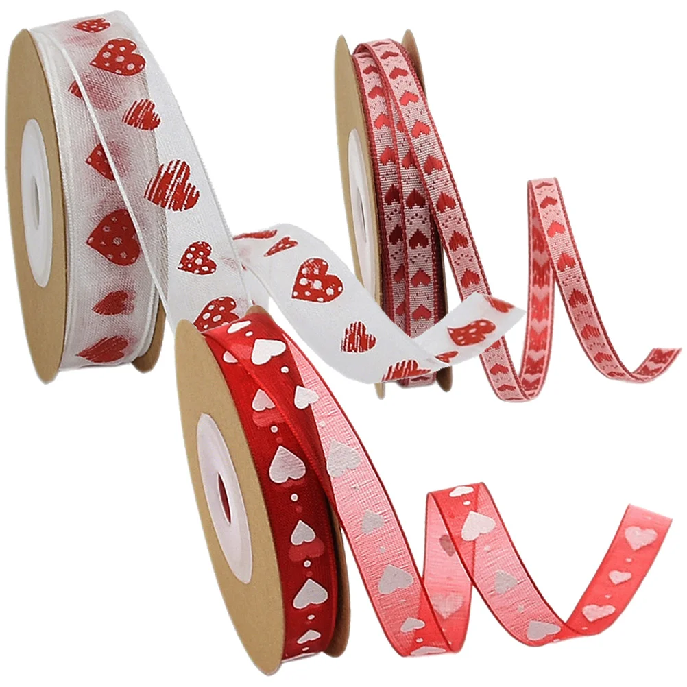 

Ribbon Valentine Ribbons Day S Heart Giftparty Hair Bows Decor Favors Diy Packaging Box Chiffon Loving Bow Making Packing