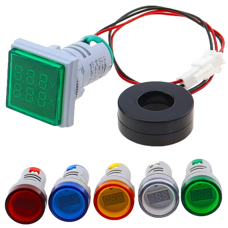 

Круглый телефон, двойной дисплей, Вольтметр Амперметр переменного тока, амперметр, цифровой индикатор напряжения, 60-500 В, 220 В, а