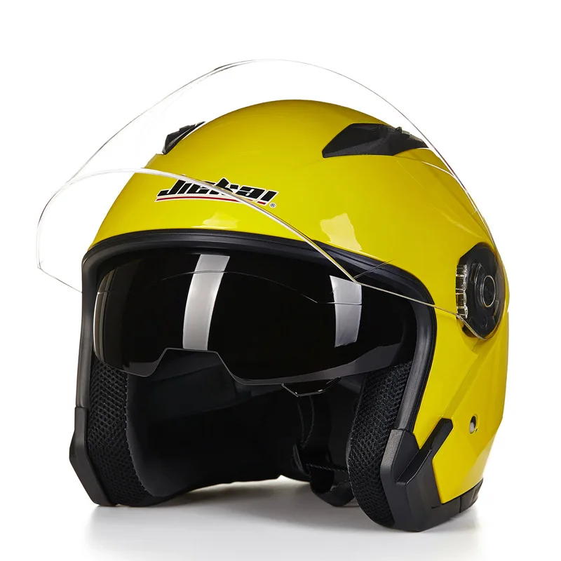 New arrival JIEKAI double lens motorcycle men women helmet 3/4 increase windshield helmet top quality for Riding enlarge