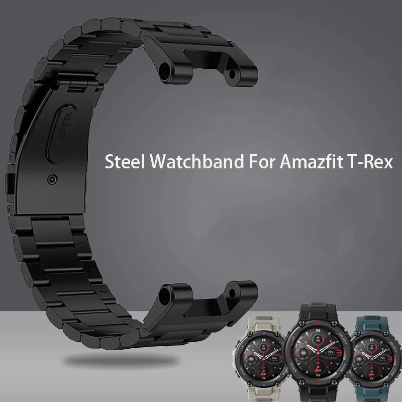 

Ремешок силиконовый для Amazfit T-Rex Pro Huami, тираннозавр рекс, умный Браслет для спорта на открытом воздухе, твердый браслет из нержавеющей стали
