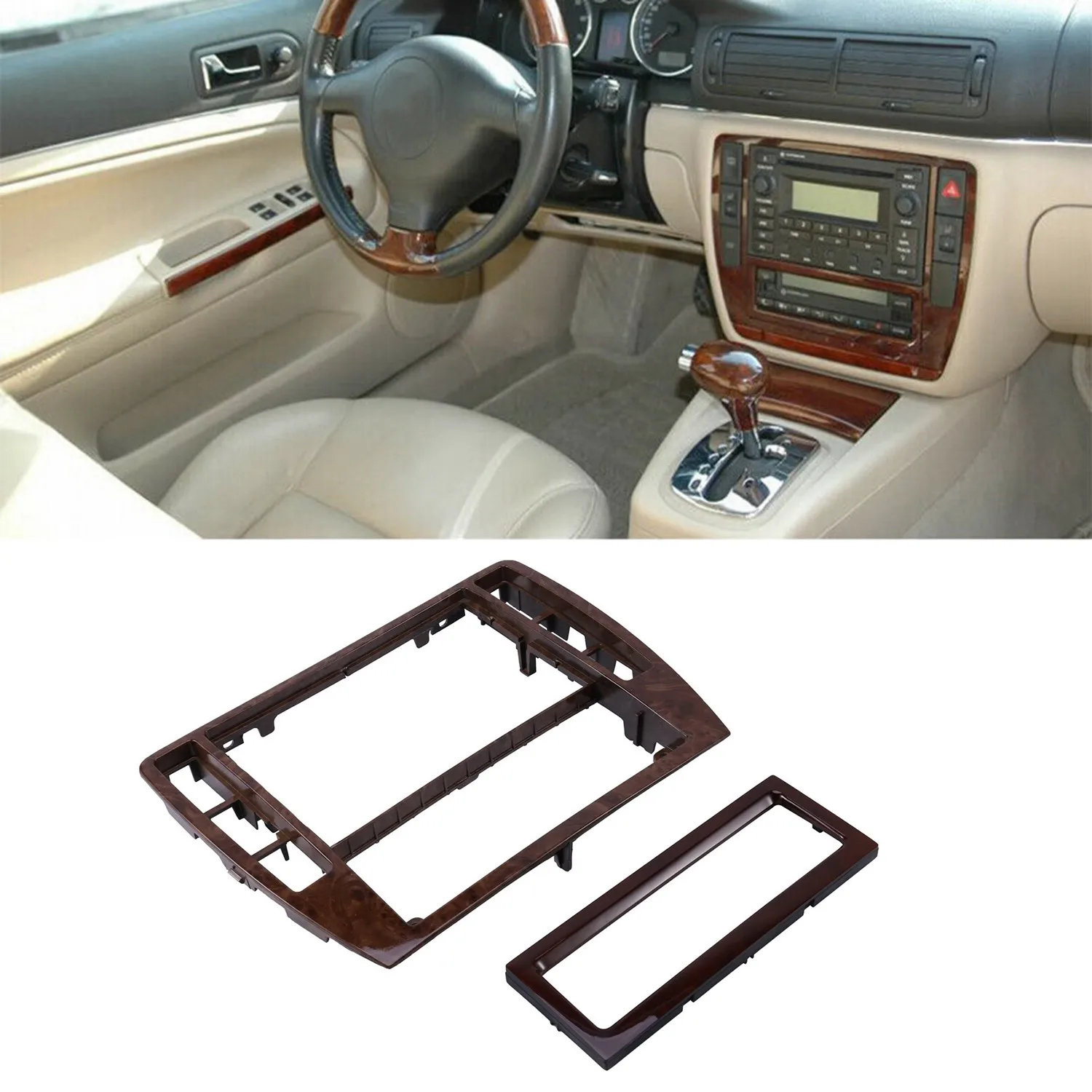 

Car Cherry Wood Middle Decoration Panel Center CD Box Wooden Air Conditioning Frame for Passat B5 3B0858069 1J0907047N
