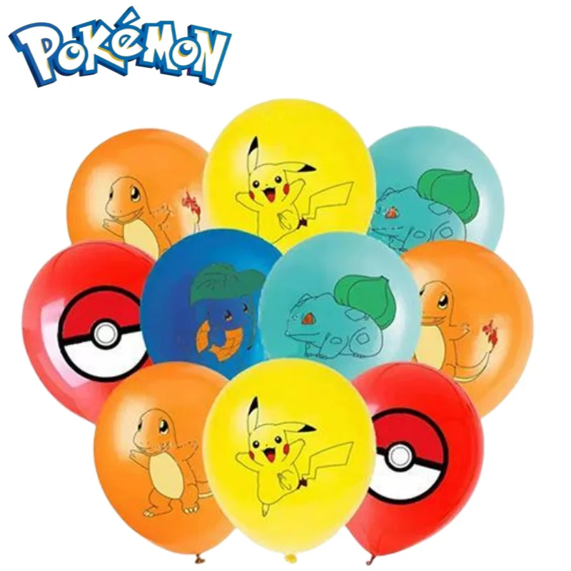 

Pokemon series Pikachu animation peripheral kawaii cute cartoon balloon birthday party thick explosion-proof elf ball balloon