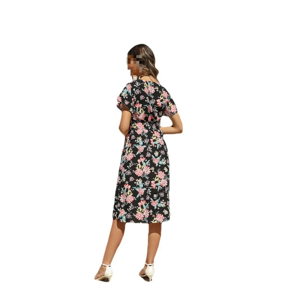 В наличии Новое летнее пляжное платье с короткими рукавами Платье