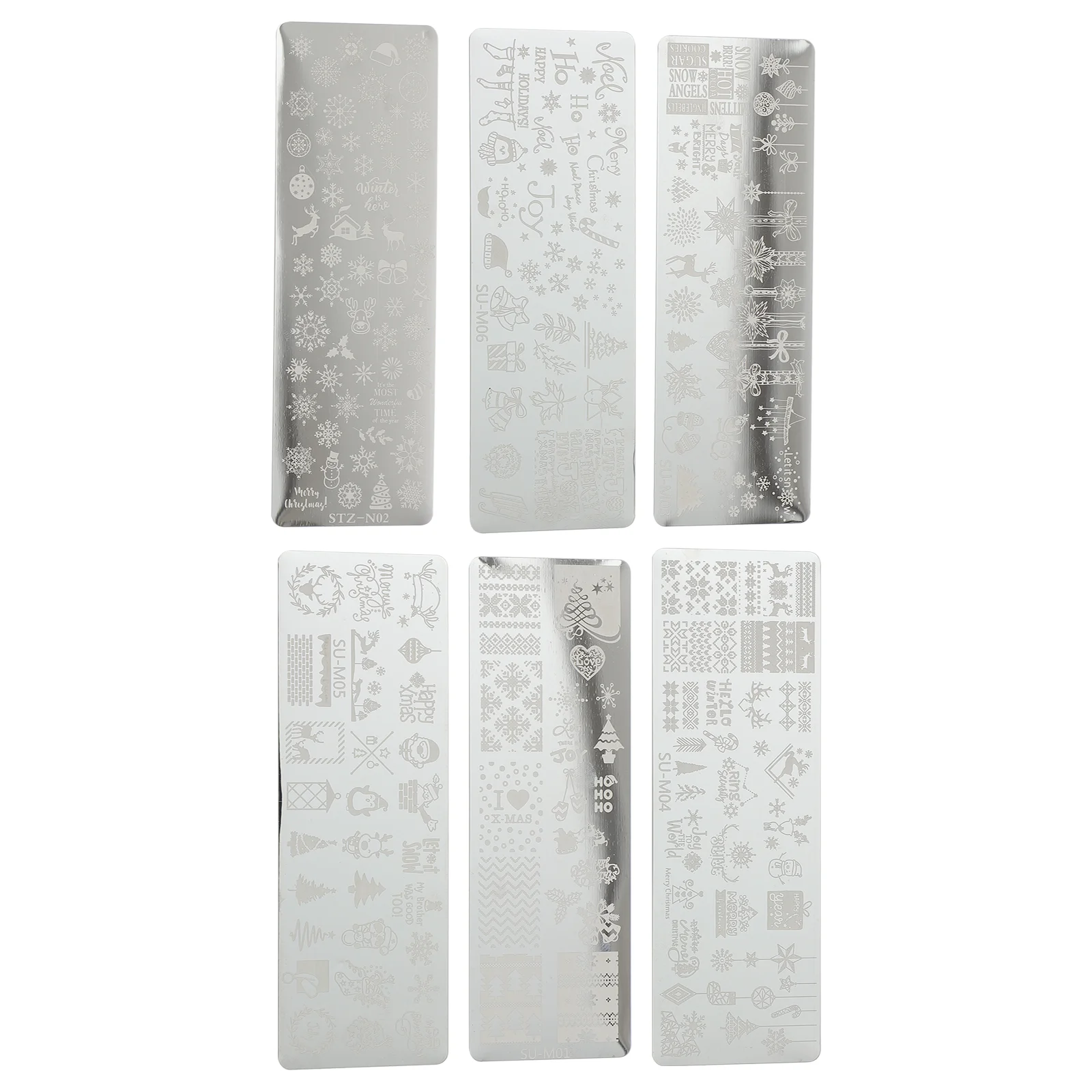 

6Pcs Christmas DIY Nail Stamper Xmas Nail Stamping Template Stencil