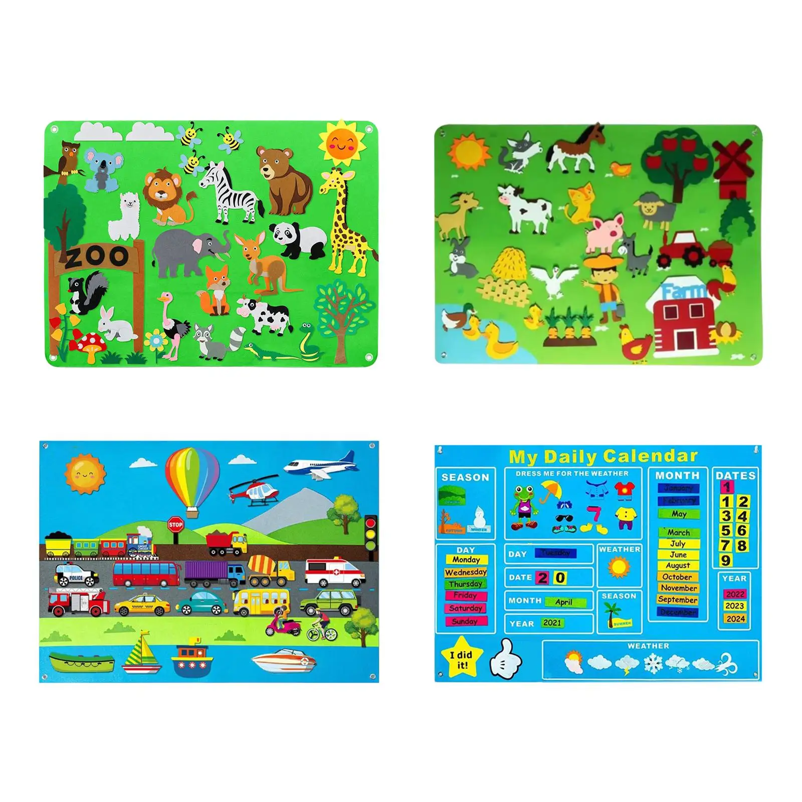 

Felt Busy Board Preschool Activities Teaching Aids for Ages 1-5 Years Old