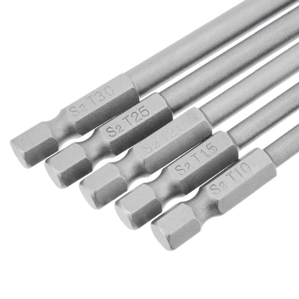 5 шт. 150 мм длинные магнитные электрические отвертки Torx набор бит