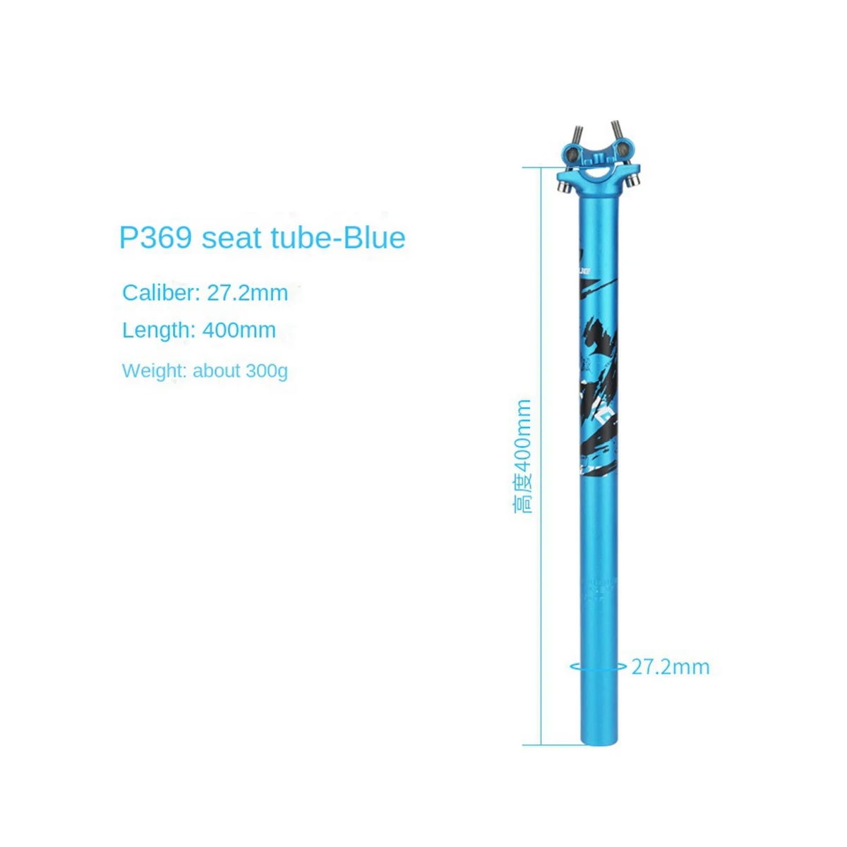 

Подседельная труба LUNJE из алюминиевого сплава для горного велосипеда и фототехники, 27,4x400 мм, голубая