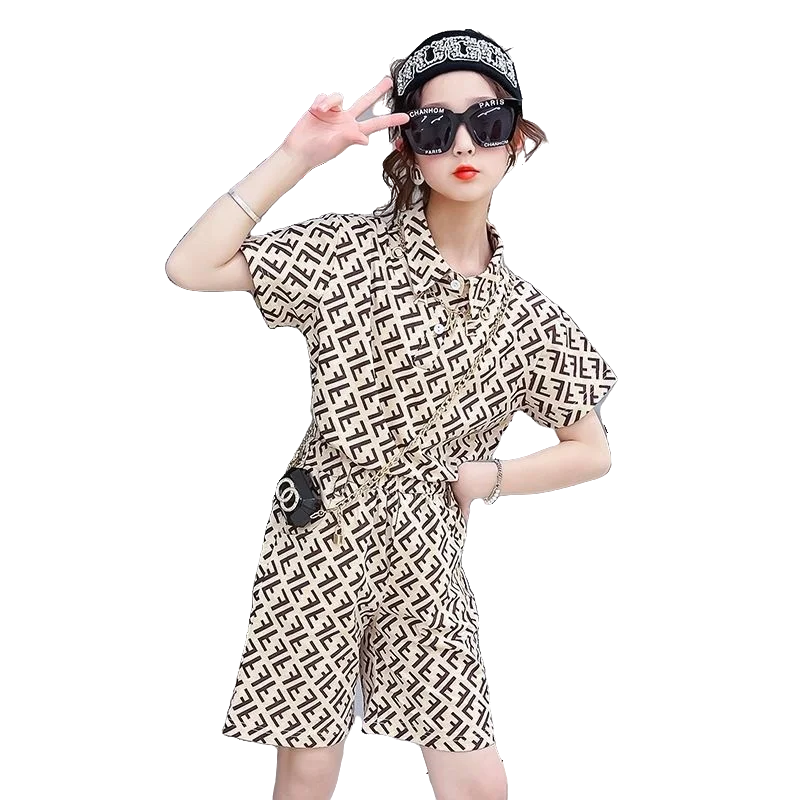 

2022 New Arrival Girls Casual Clothing Sets Summer Children Korean Loose Tops+Shorts 2Pcs Outfits High Quality Kids Costume
