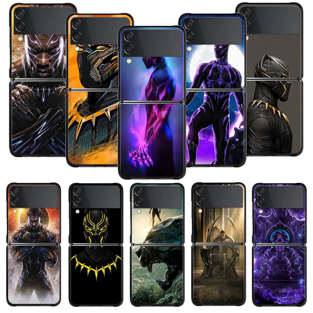 Для Samsung ZFlip Z Flip3 5G Flip ZFlip3 Жесткий ПК Marvel Черная пантера две Chadwick Boseman Phone Funda Black |