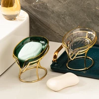 1pc 2022 new light luxury style creative soap box bathroom toilet household drain free perforated soap rack soap dish tray