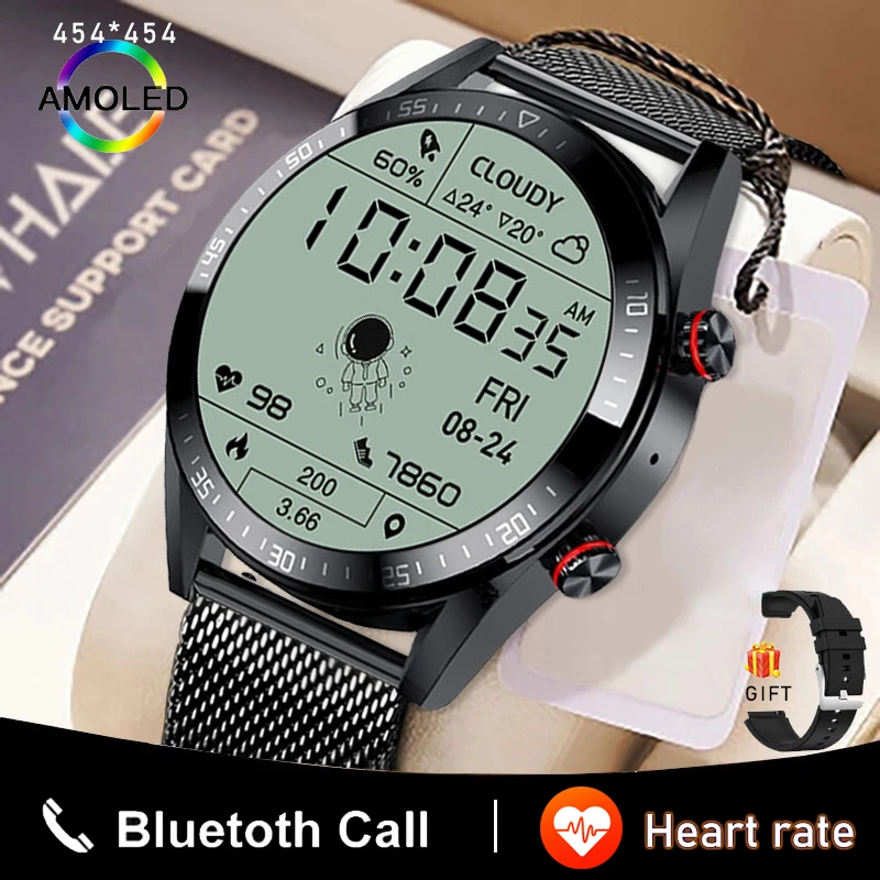 

454*454 AMOLED Screen Clock Bluetooth Call Smart Watch Always Display The Time Watch Local Music Smartwatch Men For Android ios