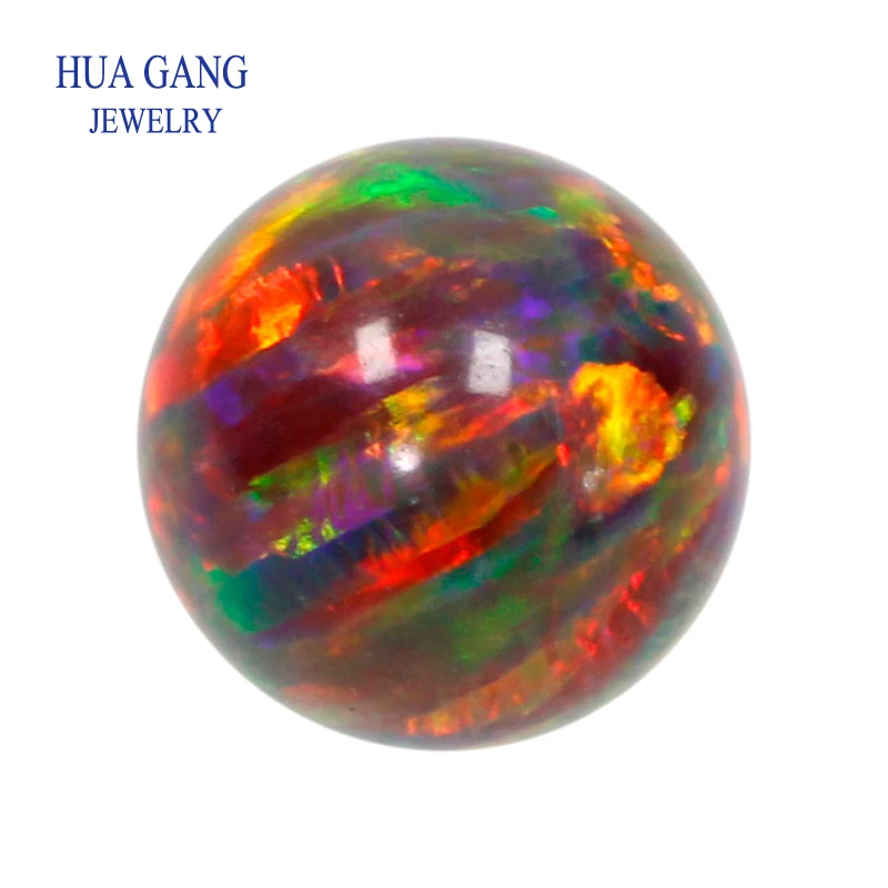 

Synthetic Opal OP15 Red fire color Synthetic Round Ball Opal Half Hole Fully Drilled Beads Synthetic Opal Wholesale