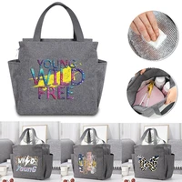 insulated lunch bag for women kids cooler bag thermal bag portable lunch box large capacity tote food picnic bags wild pattern