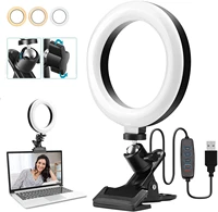rgb ty video conference lighting kit l8star ring light clip on laptop with 3 switchable light modes for live streaming working