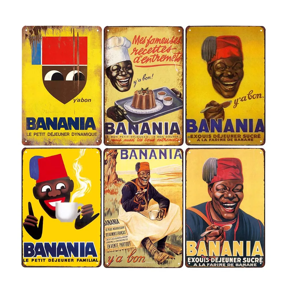 

FOOD Metal Plates Signs BANANIA Metal Plaque Wall Decoration Cafe Bar Bedroom Living Room Poster Home Decor 20x30cm