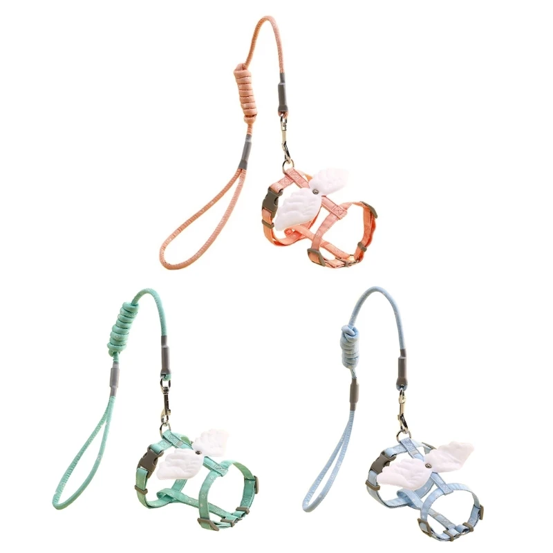 

Cats Harness and Leash Set Adjustable Soft Harnesses Leashes Length 3.9ft DropShip