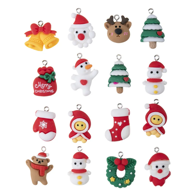 Новинка 15 шт. милые рождественские подвески из смолы елочные носки с оленем