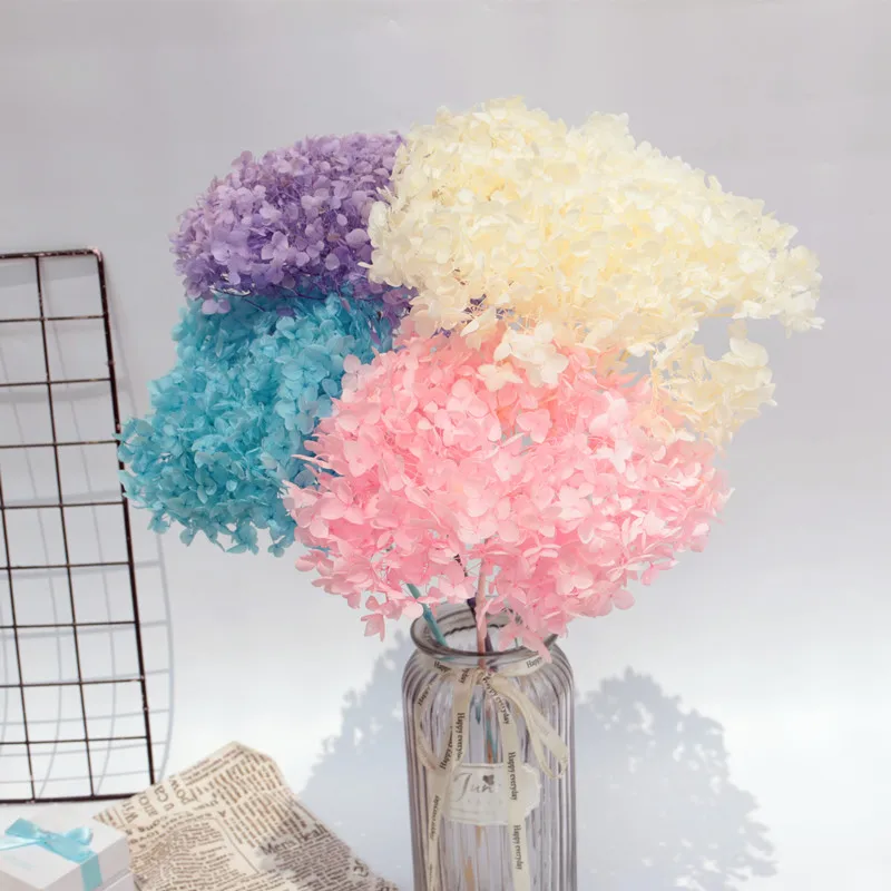 

15-20G/Lot Natural Dried Flower Hydrangea Preserved FlowerSmall Leaf Flower Head Pendant Necklace DIY Material Accessories