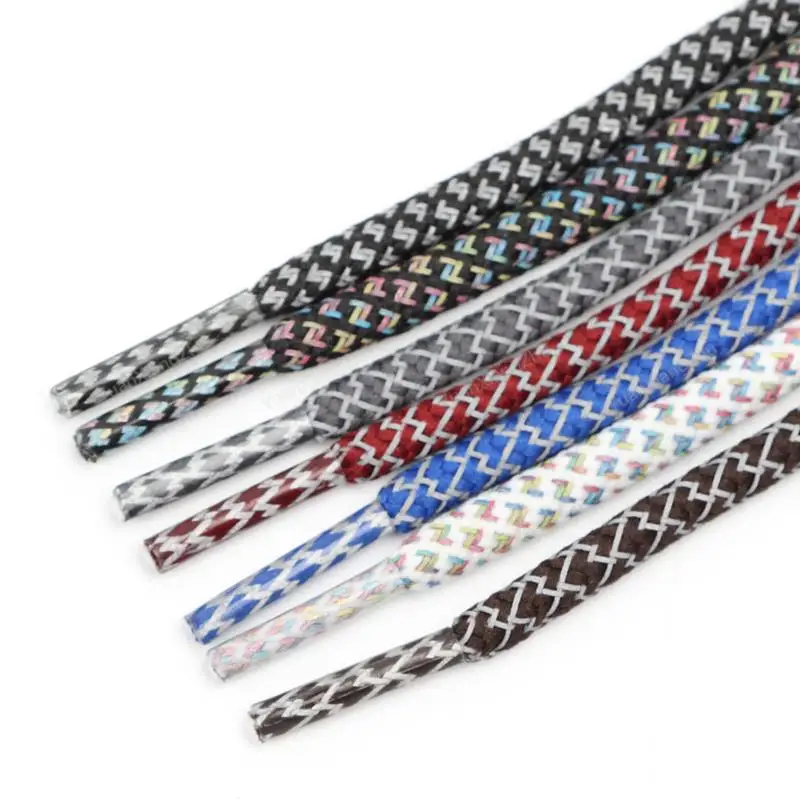 Rainbow Reflective Shoelaces Quality Sneakers Shoelaces Round Laces for Shoes Diameter 0.4cm 100/120/140/160cm 1Pair Shoestrings