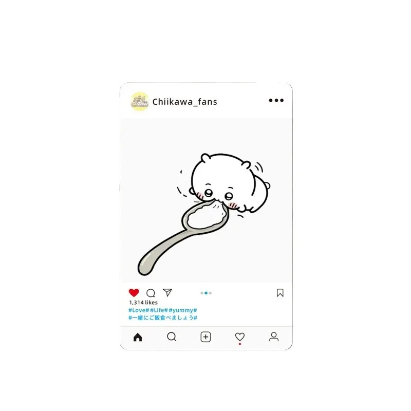 Фото Новый Chiikawa мультфильм Ins Hachiware Usagi ест акриловая прозрачная открытка милый реквизит для фото украшения декоративная фотокарта №4