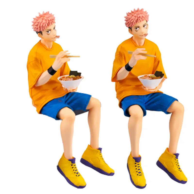 

Genuine 13CM Figure Anime Jujutsu Kaisen Itadori Yuji Sitting Casual Pressed Noodles Model Dolls Toy Gift Collect Boxed PVC