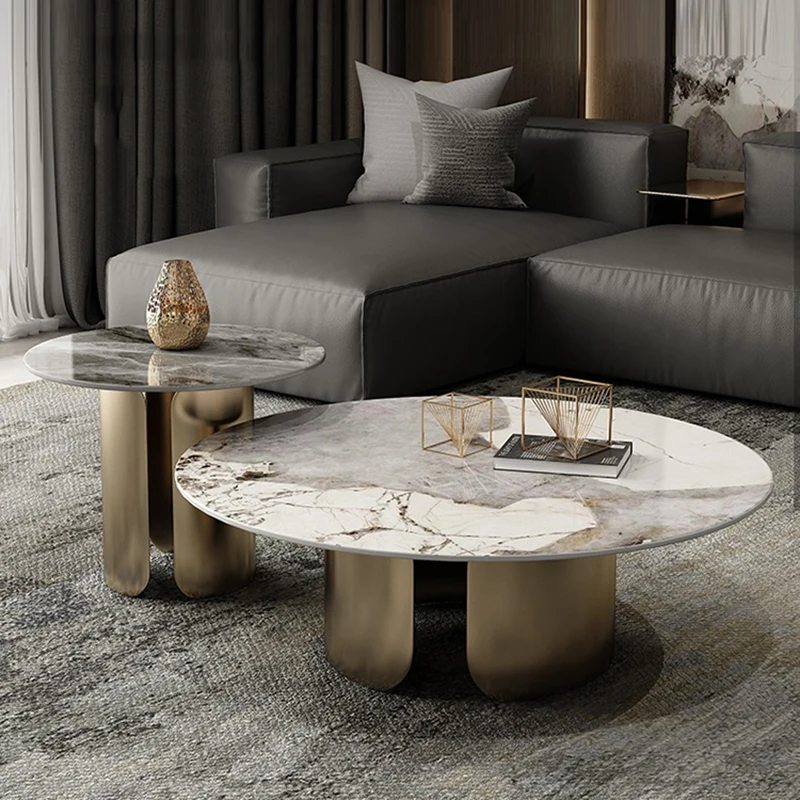 

Round Sofa Coffee Table Book Aesthetic Minimalist Balcony Gold Salon Makeup Bed SideTable Modern Design Books Nordic Furniture