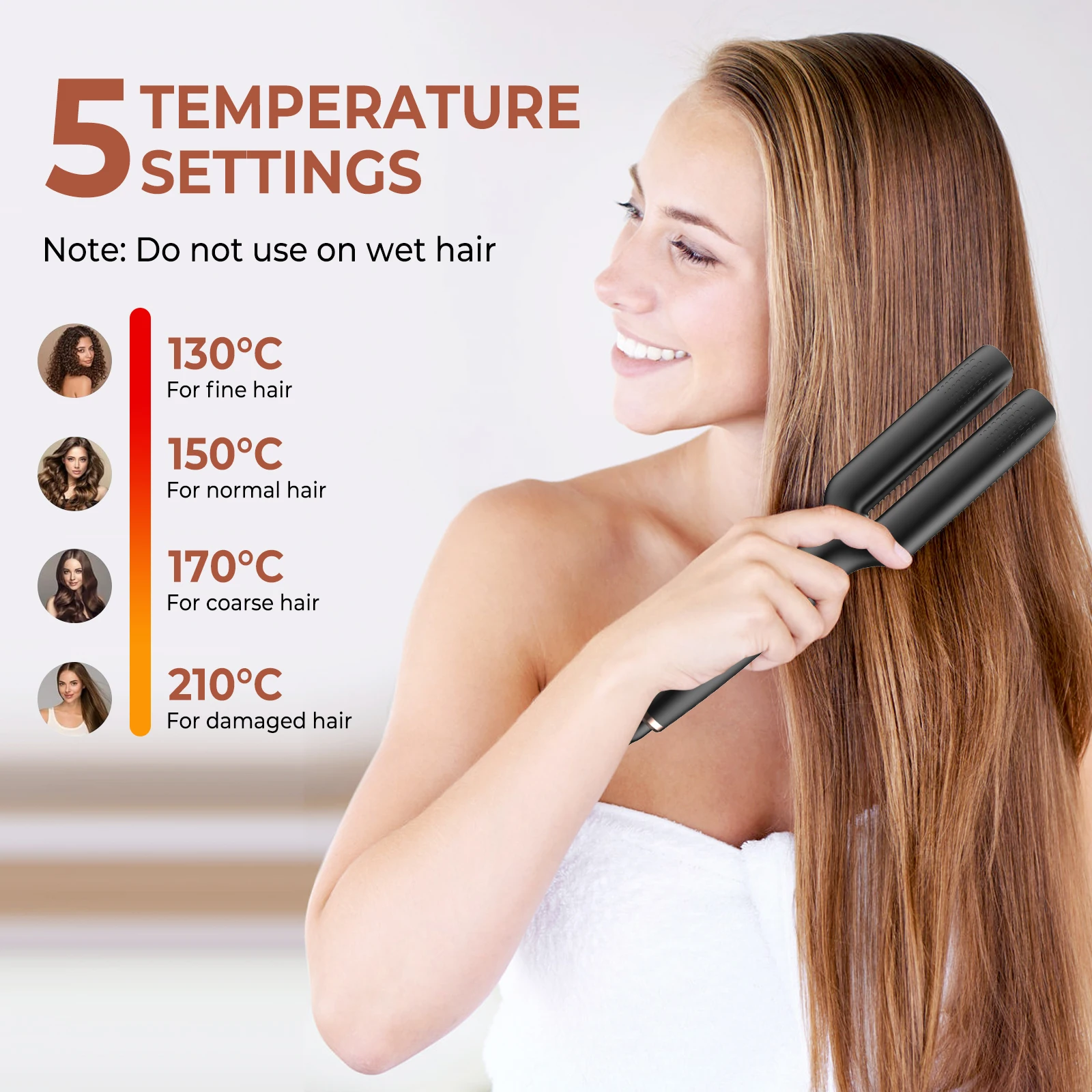 Электрическая горячая расческа многофункциональная для прямых волос с