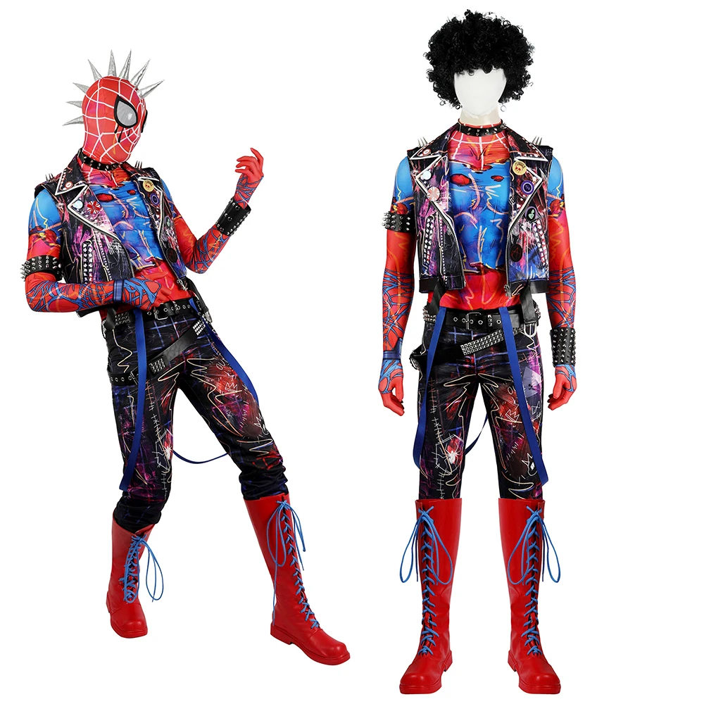 

Spider Cosplay Jumpsuit Halloween Carnival Party Punk Hobart Hobie Brown Bodysuit Full Set Superhero Fancy Battle Suits