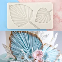 palm spear silicone cake fondant mold cake baking decor fan leaf soap chocolate mould cattail leaf fan modeling silicone mold