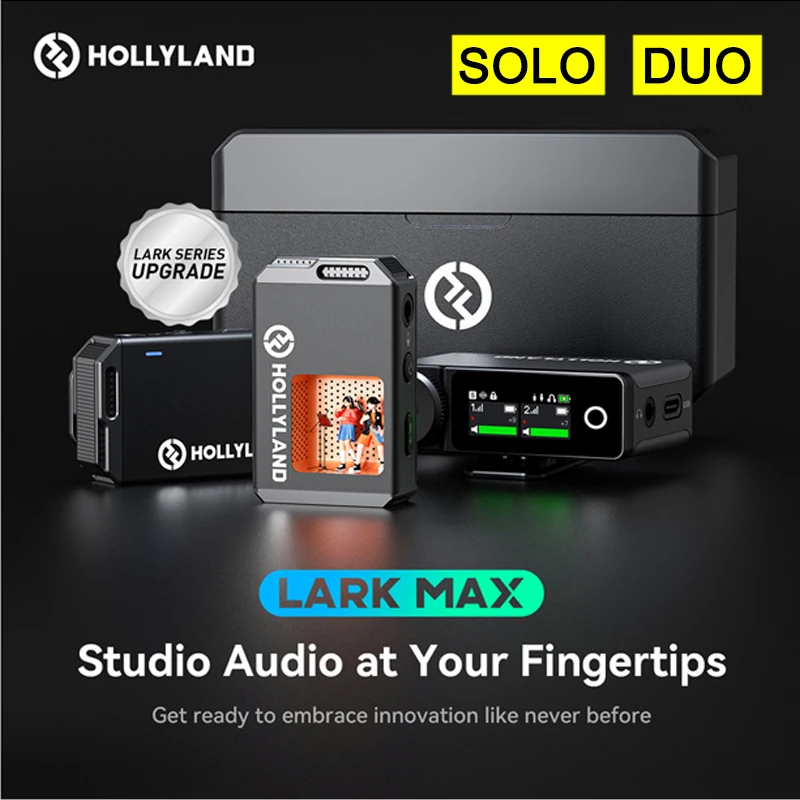 Hollyland Lark Max беспроводной микрофон с отворотом 14h 820ft MFI для iPhone 14 Pro max Samsung S22 Xiaomi потоковая трансляция
