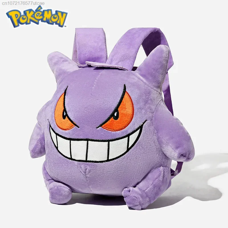 

Pokemon Gengar 3D Cartoon Plush Cotton Backpack Cute Ghost Halloween Festival Gifts Students Zipper Backpack Toy Doll Bag