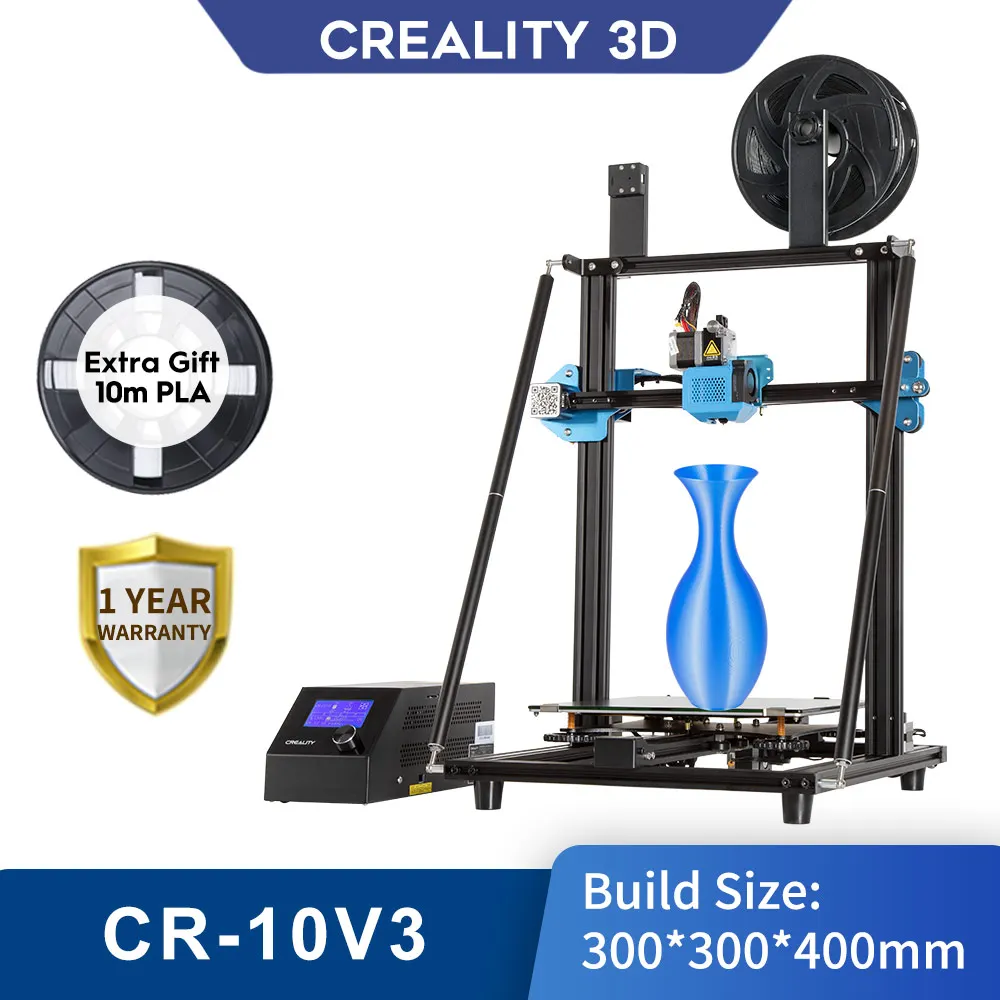 

CREALITY 3D CR-10 V3 Printer Size 300*300*400mm,TMC2208 Silent Mainboard Resume Printing,BL touch Optional(Not pre-installed)
