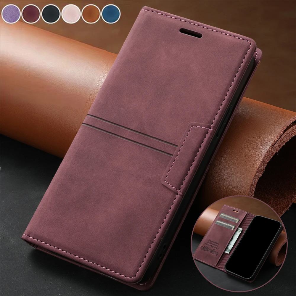 

Leather Flip Wallet Case for Samsung Galaxy S21Plus S21 S21 Ultra S20 S20Fe S10 S8 S9 S7 Note10 Note20 Card Holder Cover