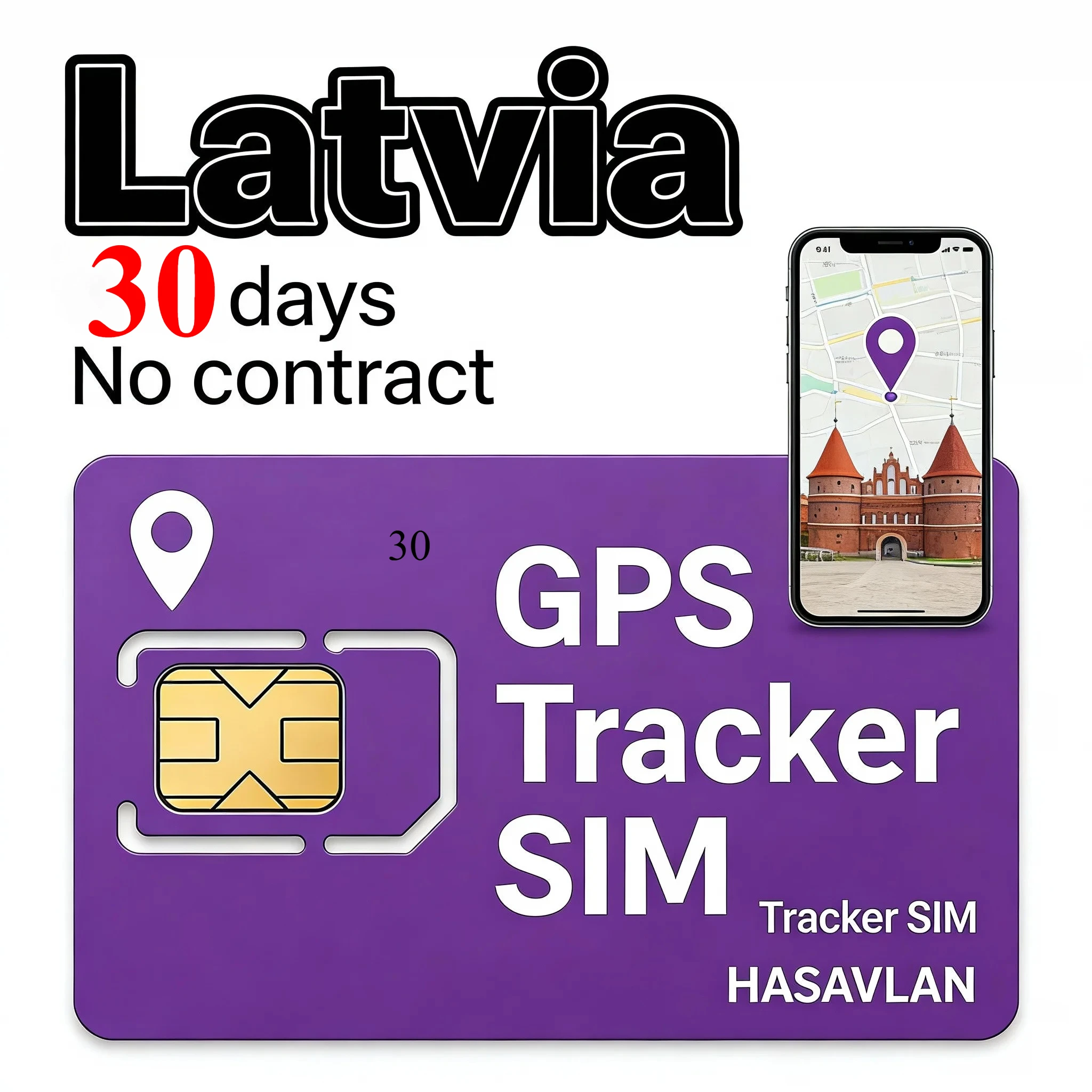Фото 4G GPS-трекер с SIM-картой, без контракта, 30 МБ/30 дней, Tri-cut Cat1 M2M для Mini A11 GT08, ZOVAGOLO LATVIA №2