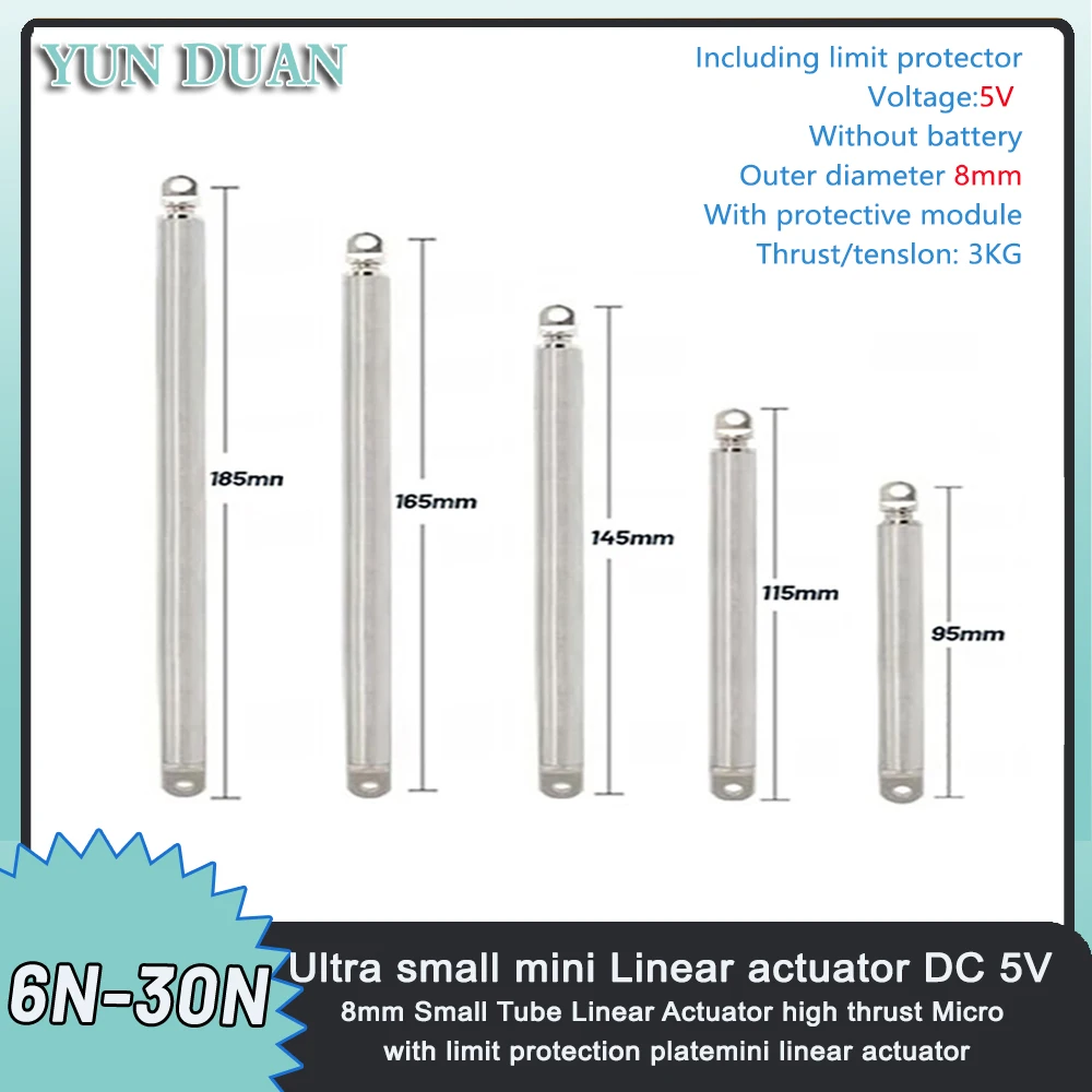 

Линейный актуатор YUN DUAN 8 мм, металлический, электрический, 5В, 3 кг, для грузовиков
