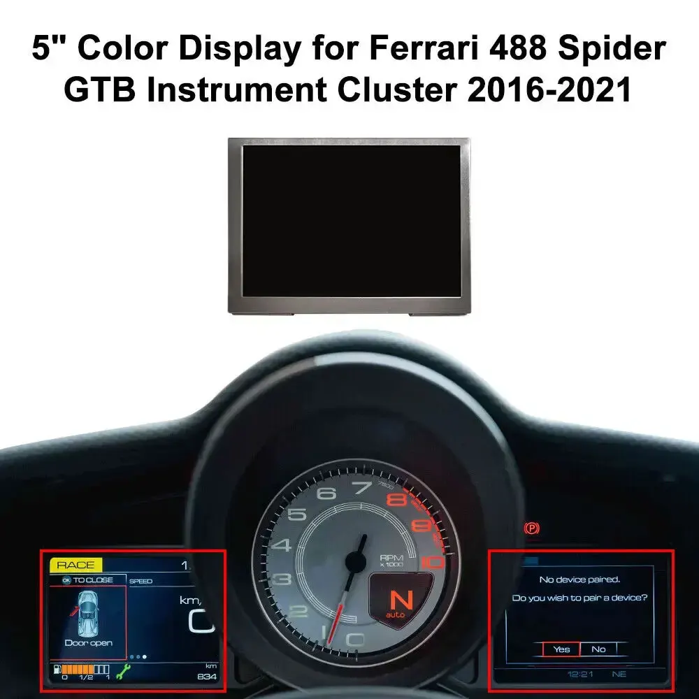 Фото 5-дюймовый цветной ЖК-дисплей для приборной панели Ferrari 488 Spider GTB №1