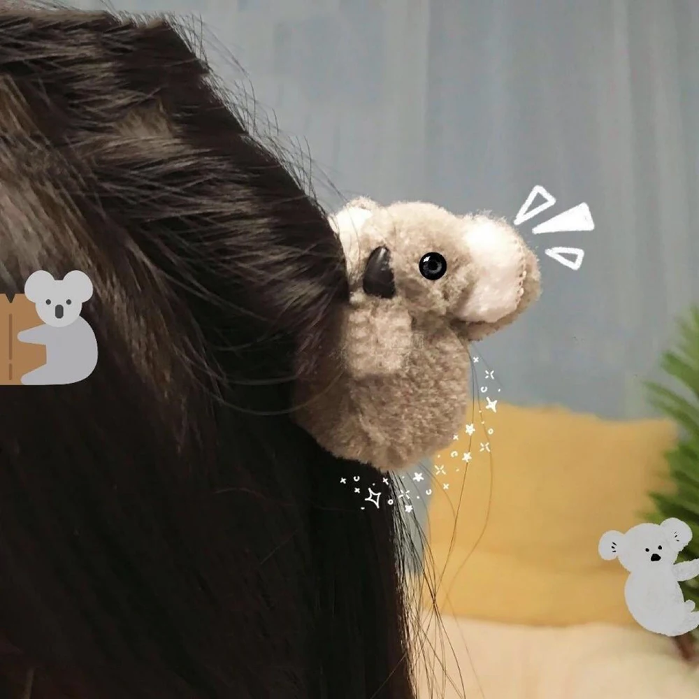 

Koala Bear Plush Hairpin Clip Cute Animals Cosplay Hair Accessories For Girl Child Cartoon Ponytail Hardware Koala Model 2022